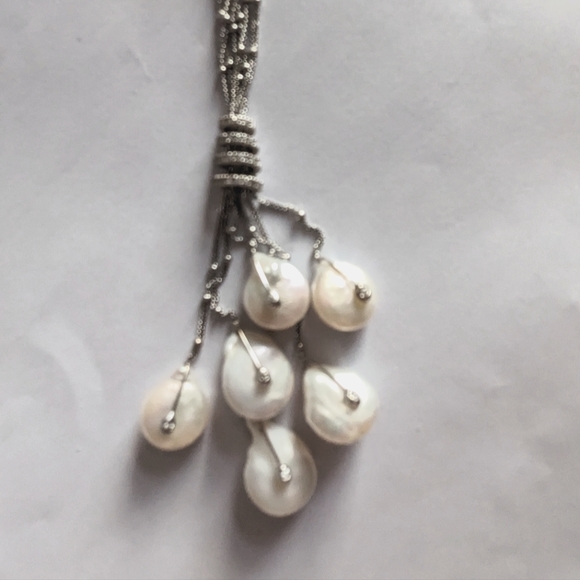 Yvel genuine Biwa Pearl and genuine Diamond neclkace - Picture 4 of 4